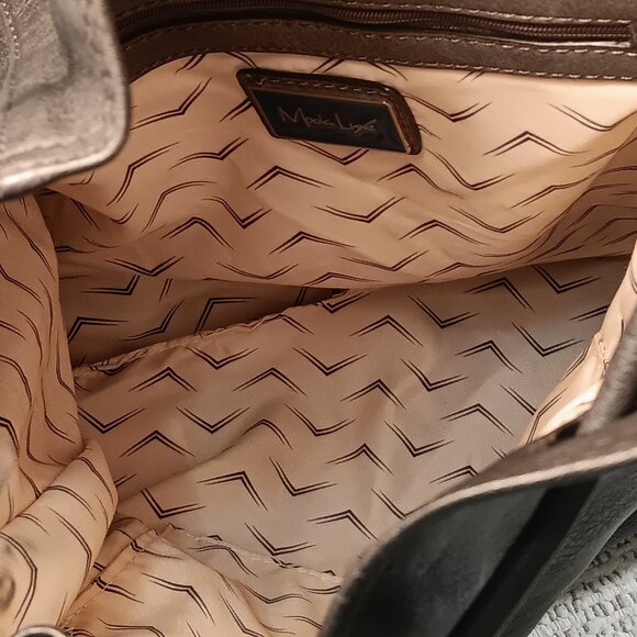 Moda Luxe black faux leather studded with tassel shoulder sling hobo bag purse - Picture 7 of 13